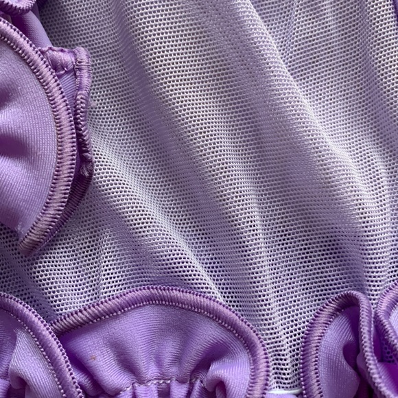 Y2K Custom purple Sheer mesh chiffon Sexy Hooded jacket top M - Picture 15 of 15